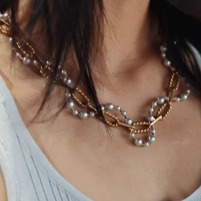 Perle Tressée Pearl Chain Necklace