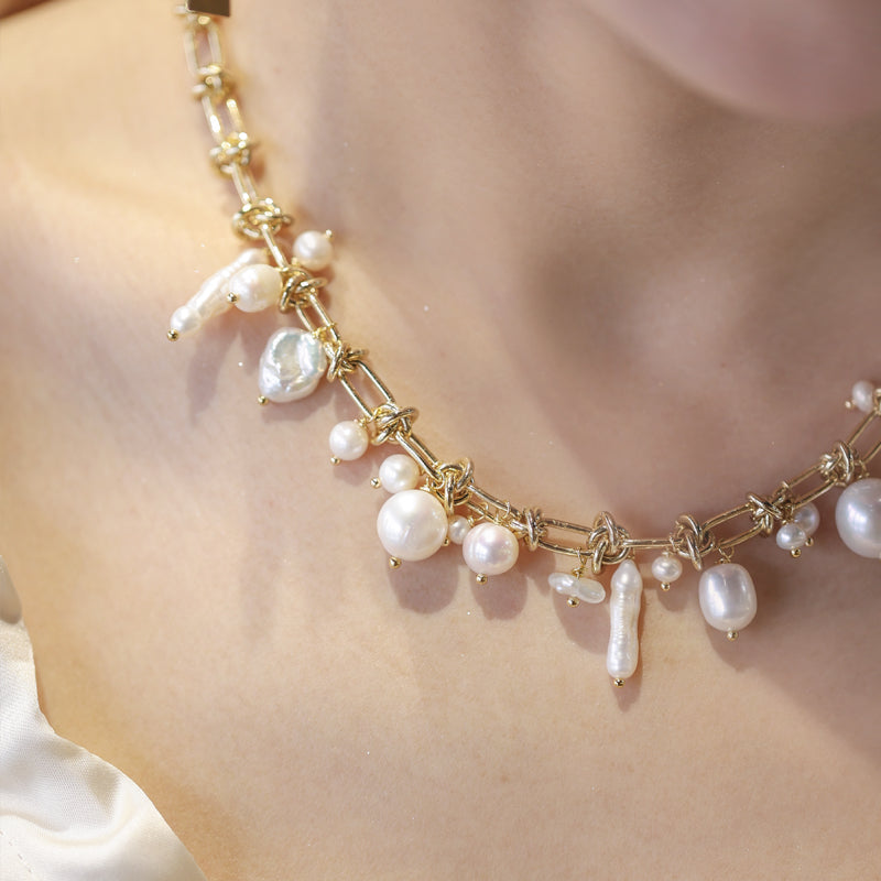Seafoam Baroque Pearl Necklace