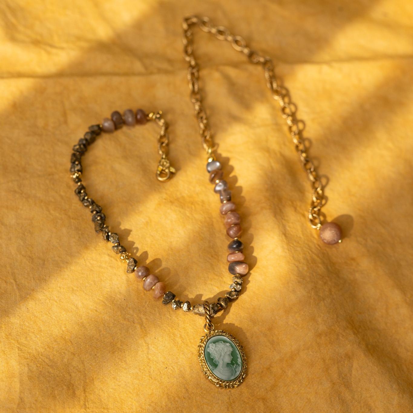 Aurelia Agate Cameo Pendant
