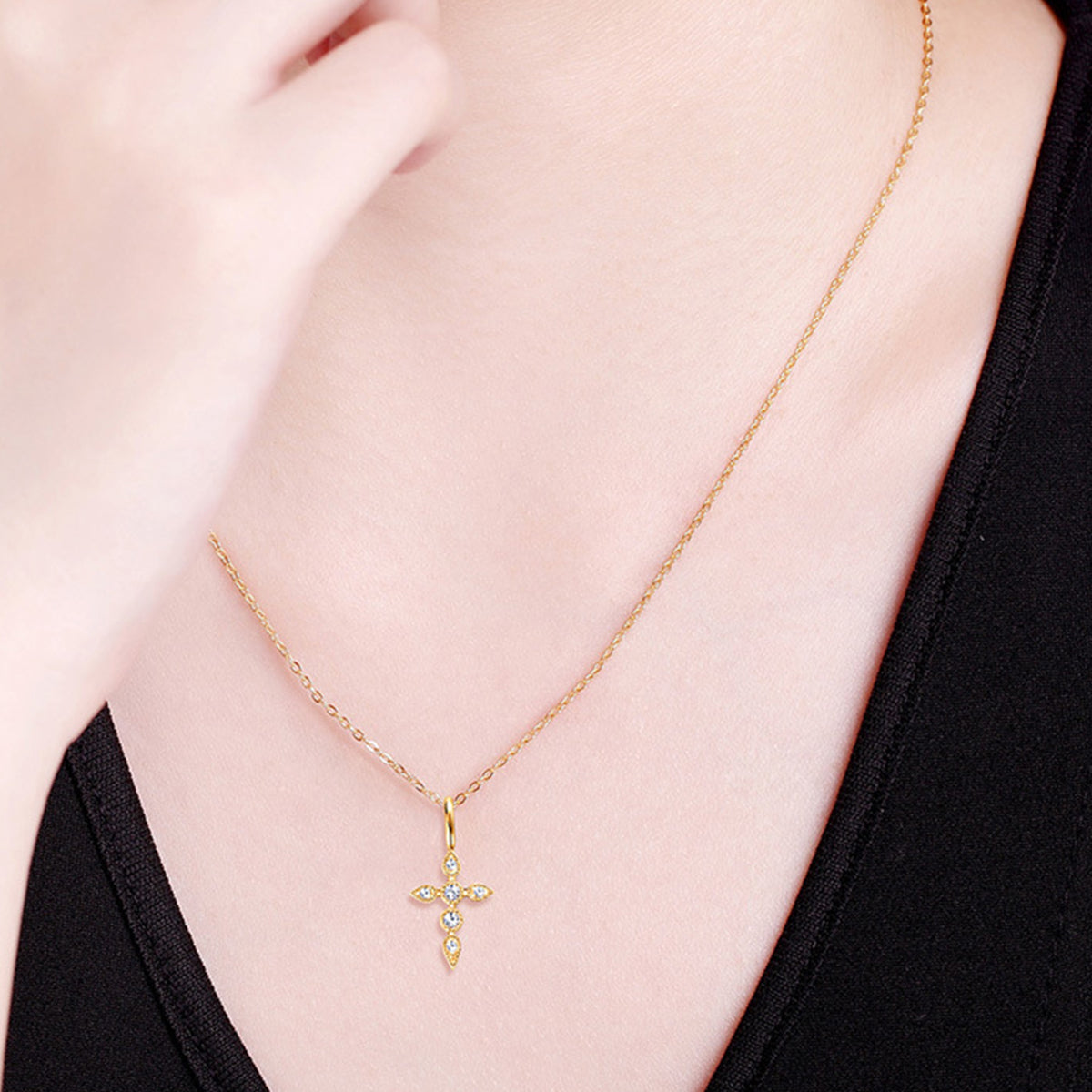 Sparkala™ Cross Pendant Necklace (18k Gold over Fine Sterling Silver)
