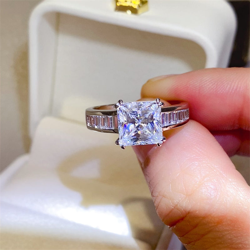 3 Carat Princess-Cut Sparkala™ Pure Sterling Silver Square Shape Ring