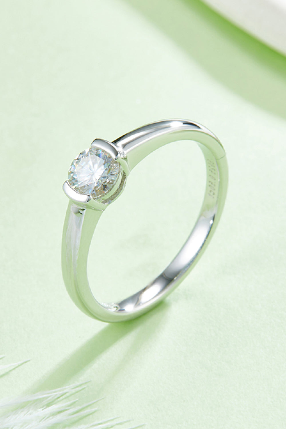 Brilliant Round Cut Sparkala™ Platinum Over Pure Sterling Silver Solitaire Ring