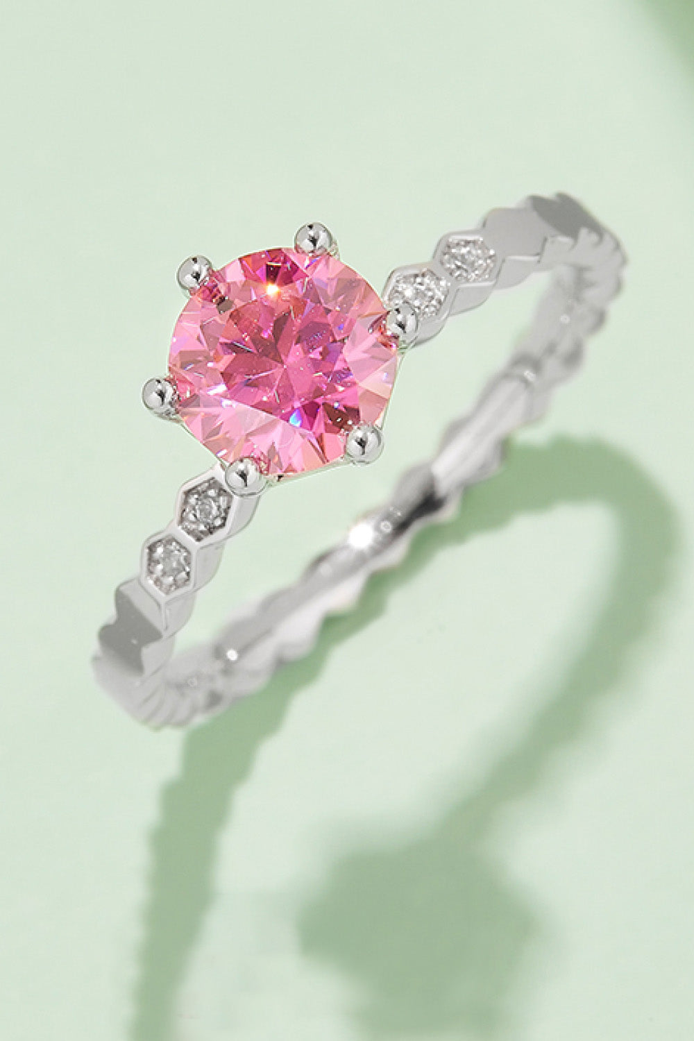 1 Carat Brilliant Round Cut Sparkala™ 6-Prong Platinum Over Pure Sterling Silver Ring (Yellow, Blue, or Pink)