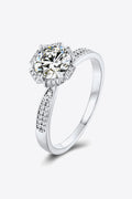 Platinum Over Pure Sterling Silver 1 Carat Brilliant Round Cut Sparkala™ Ring
