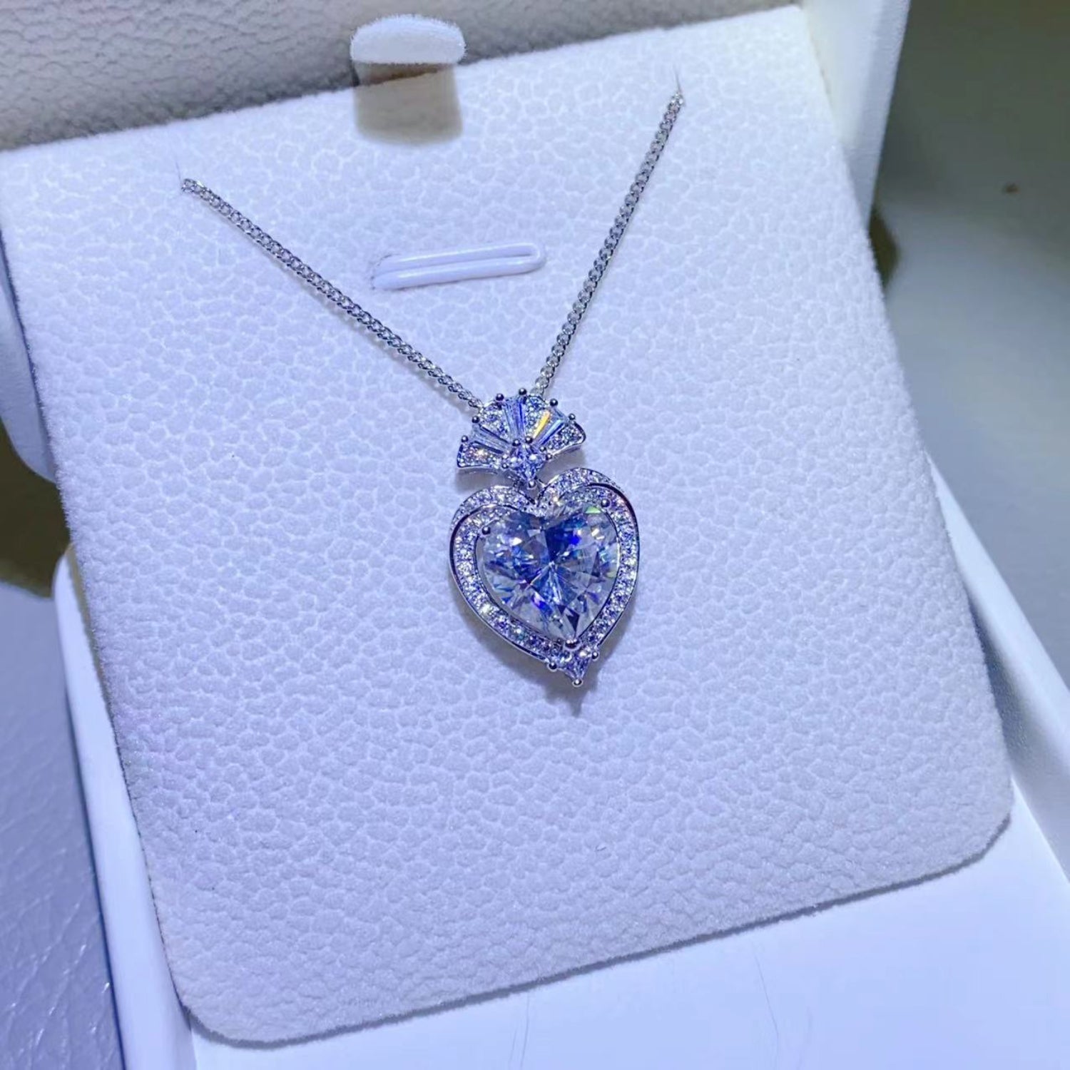 3 Carat Sparkala™ 925 Sterling Silver Heart Pendant Necklace