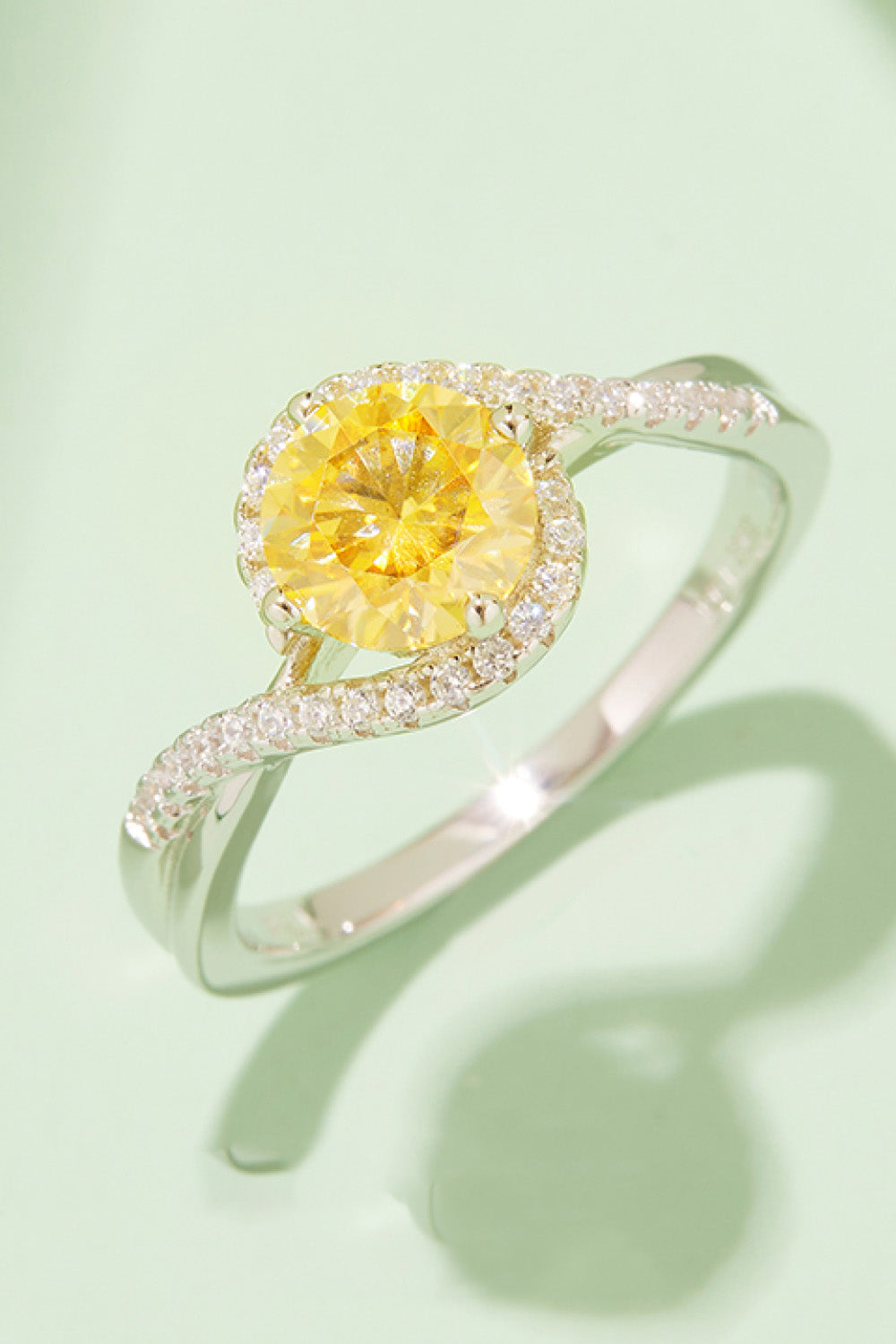 1 Carat Sparkala™ Contrast Platinum Over Pure Sterling Silver Ring (Yellow, Pink, or Blue)