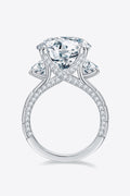 8.6 Carat Brilliant Round Cut Sparkala™ 3 stone Ring (Platinum Over Pure Sterling Silver)