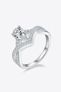 1 Carat Pear-Cut Sparkala™ Teardrop Platinum Over Pure Sterling Silver Ring