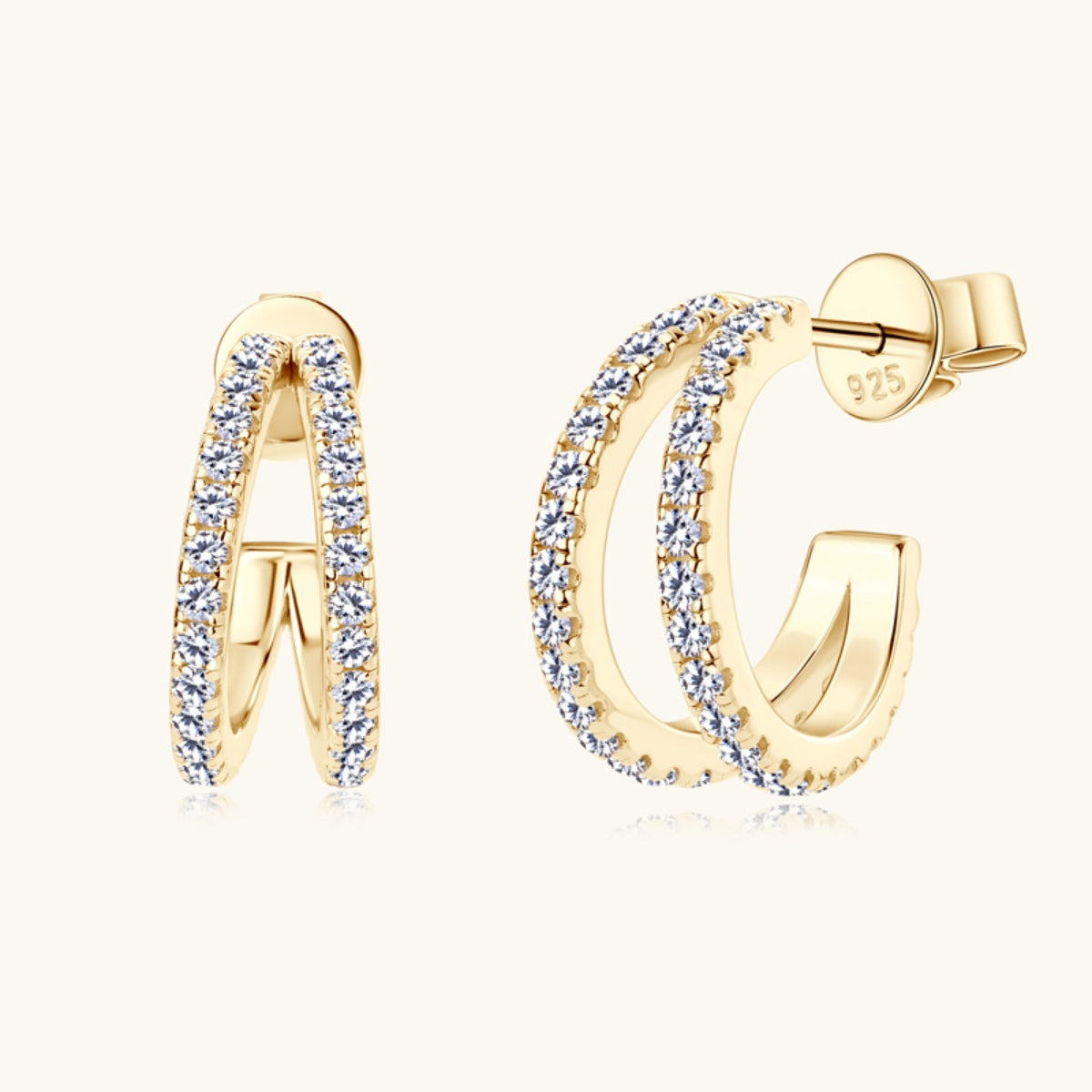 Sparkala™ Pure Sterling Silver C-Hoop Earrings
