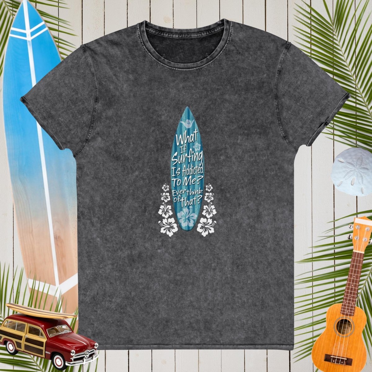 Surf Addiction Denim T-Shirt for Chronic Surfers