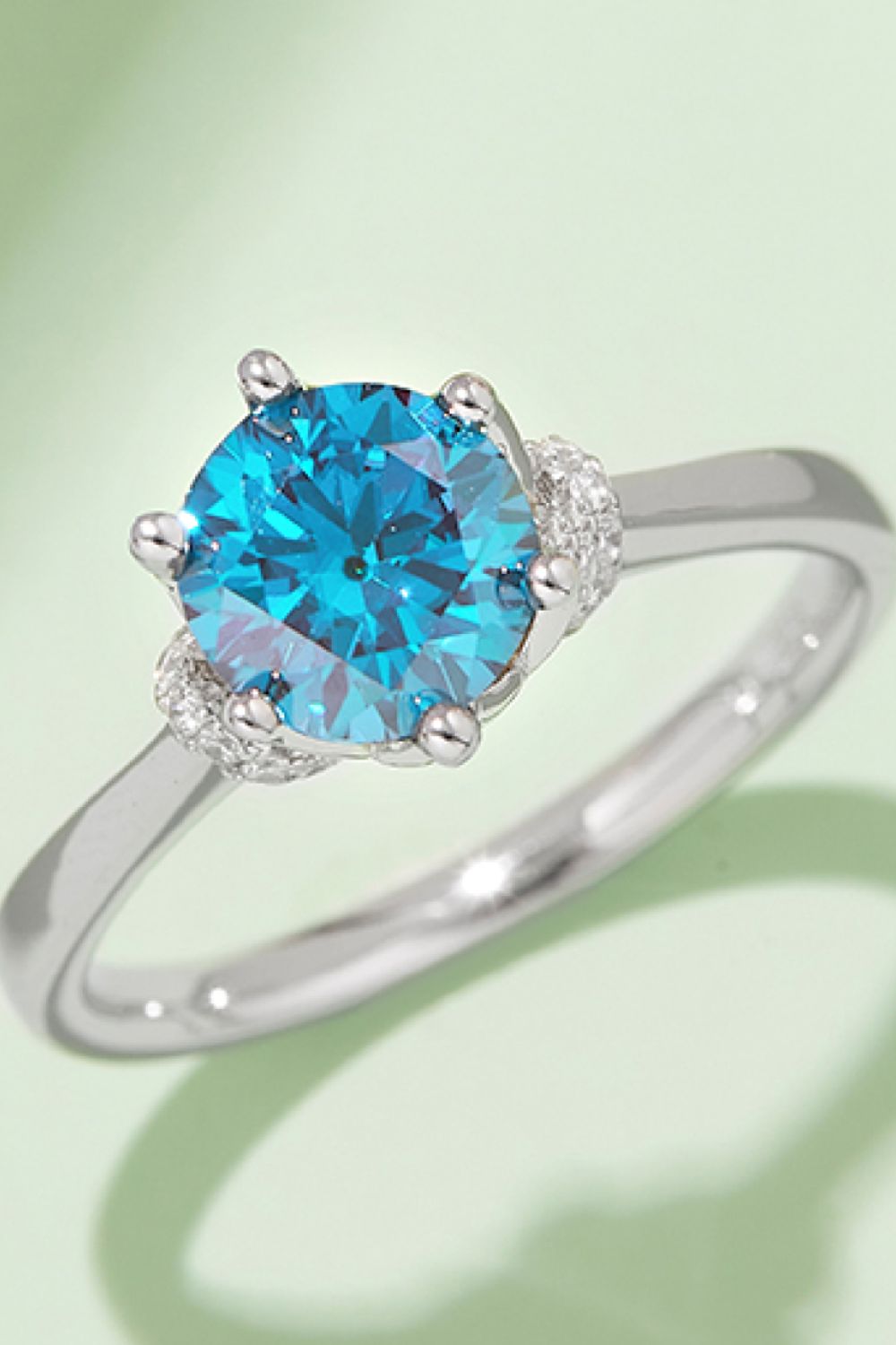 1 Carat Round Brilliant Round Cut Sparkala™ Contrast Platinum Over Pure Sterling Silver Ring (Pink, Yellow, or Aqua)