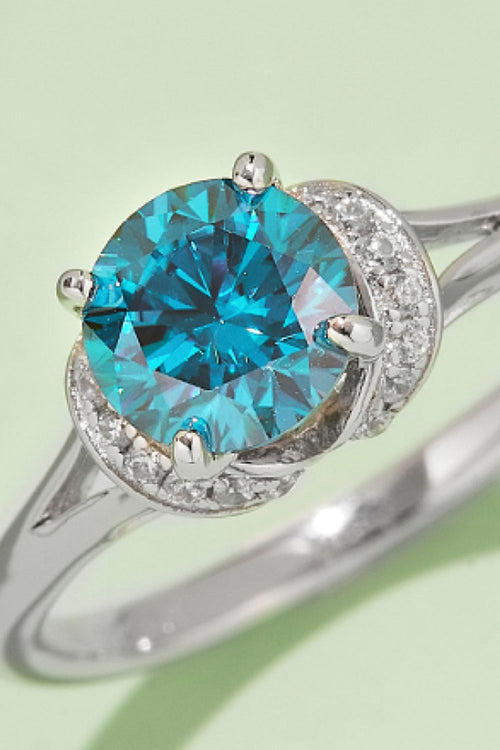 1 Carat Brilliant Round Cut Sparkala™ 4-Prong Platinum Over Pure Sterling Silver Ring (Yellow, Pink, or Blue)