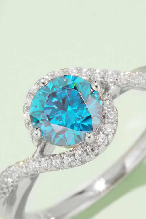 1 Carat Sparkala™ Contrast Platinum Over Pure Sterling Silver Ring (Yellow, Pink, or Blue)