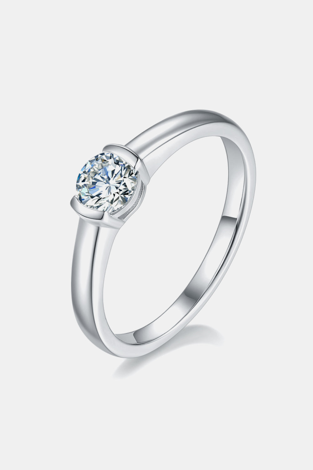 Brilliant Round Cut Sparkala™ Platinum Over Pure Sterling Silver Solitaire Ring