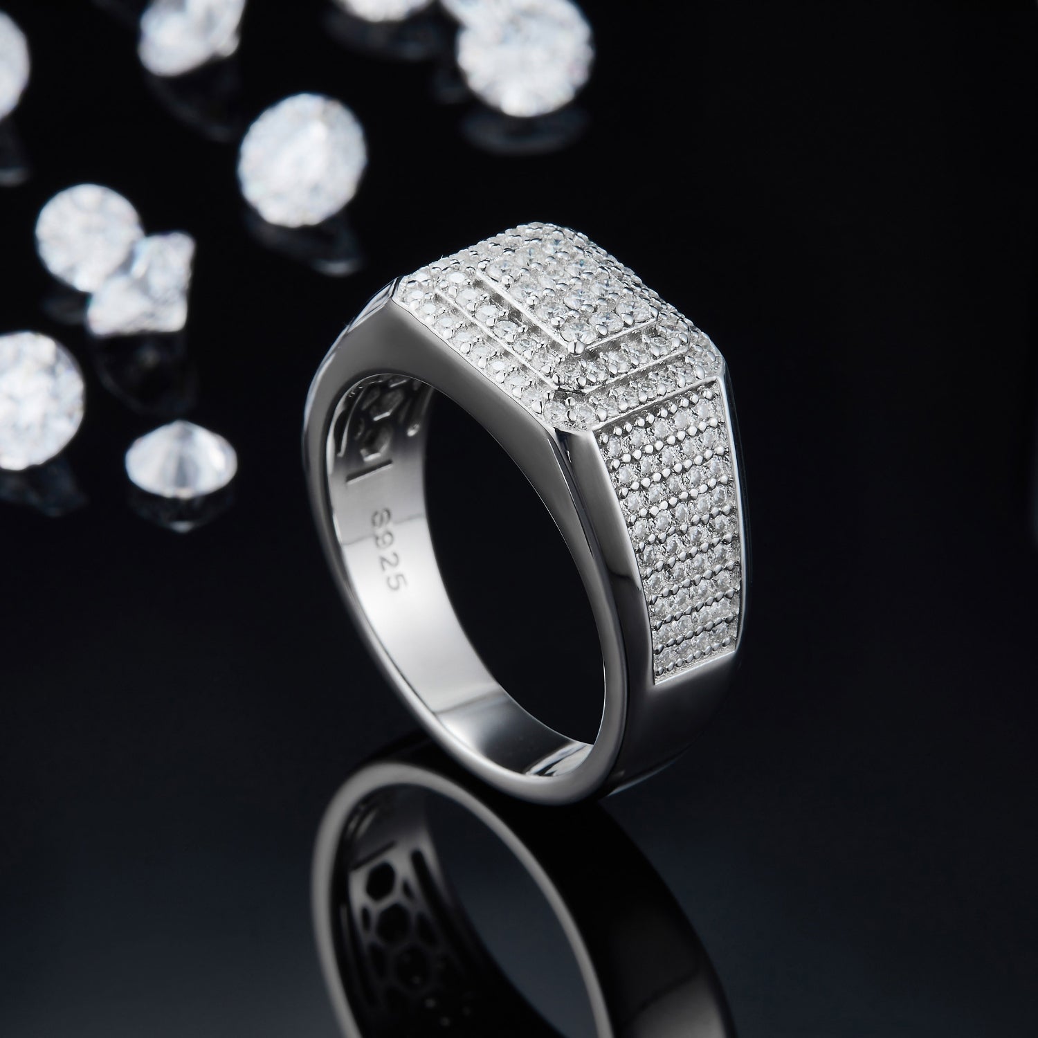Sparkala™ Platinum Over Pure Sterling Silver Ring