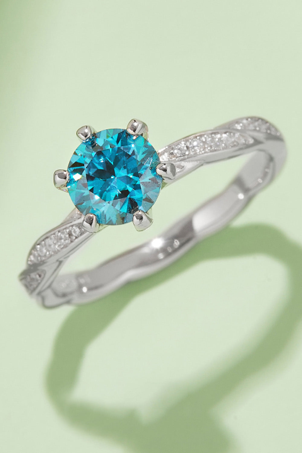 1 Carat Brilliant Round Cut Sparkala™ Contrast Platinum Over Pure Sterling Silver Ring (Yellow, Pink, or Blue)