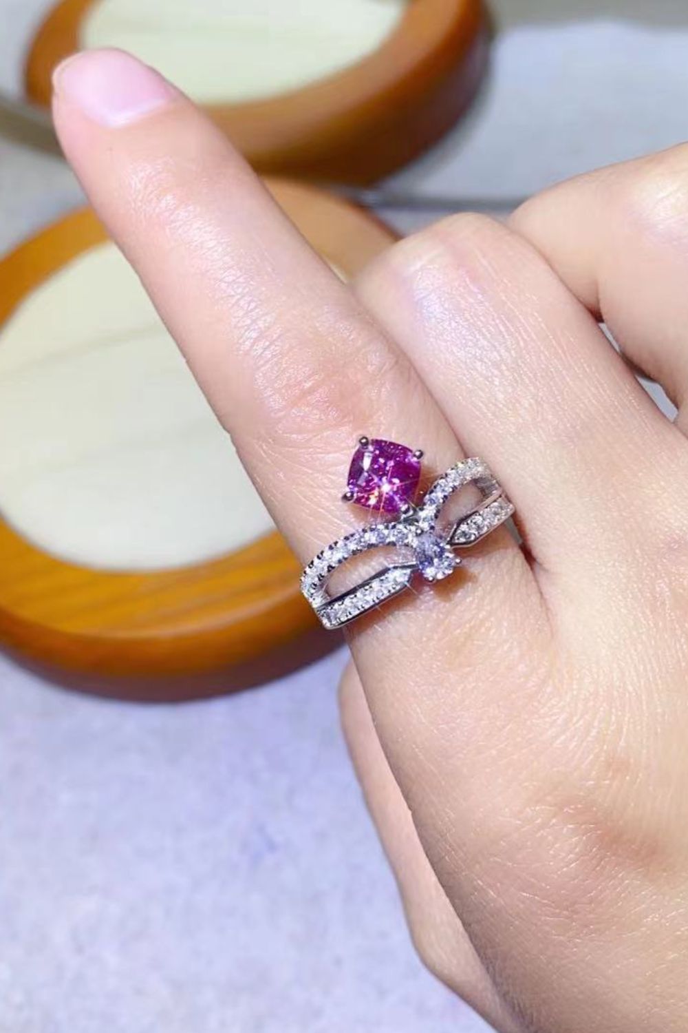 At Your Best 1 Carat Pink Pink Sparkala™ Ring (Platinum Over Pure Sterling Silver)