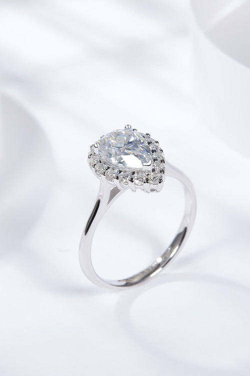 1.5 Carat Pear-Cut Sparkala™ Teardrop Ring (Platinum Over Pure Sterling Silver)