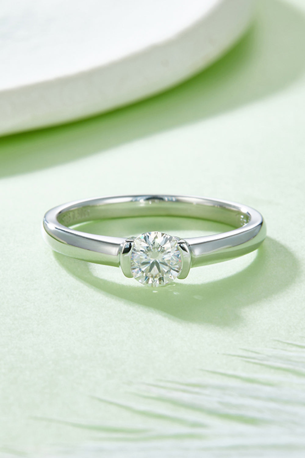 Brilliant Round Cut Sparkala™ Platinum Over Pure Sterling Silver Solitaire Ring