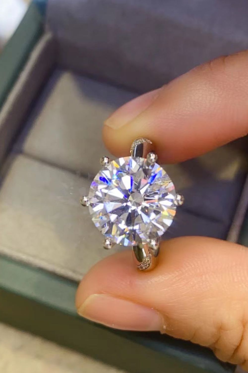 5 Carat Brilliant Round Cut Sparkala™ 6-Prong Ring (Platinum Over Pure Sterling Silver)