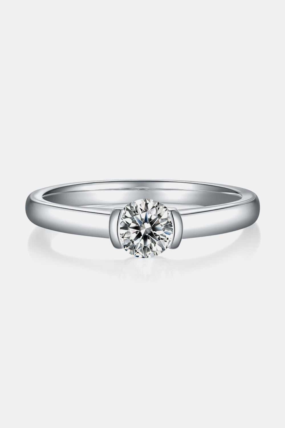 Brilliant Round Cut Sparkala™ Platinum Over Pure Sterling Silver Solitaire Ring