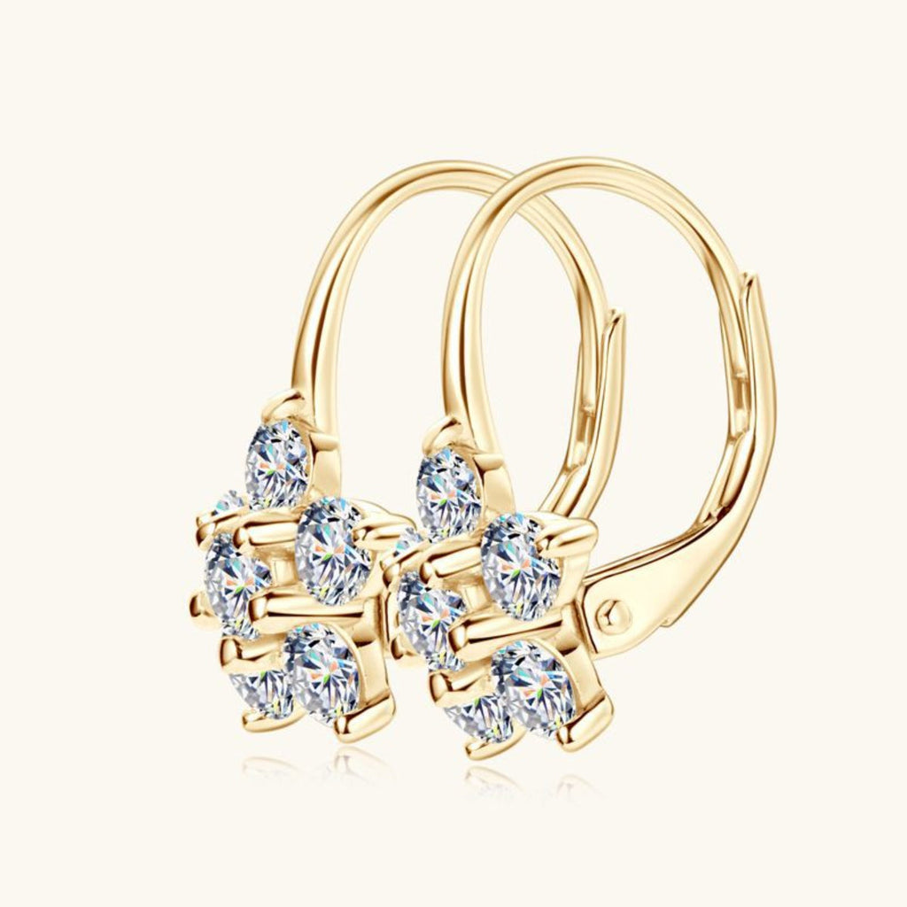 1.2 Carat Pure Sterling Silver Sparkala™ Flower Huggie Earrings