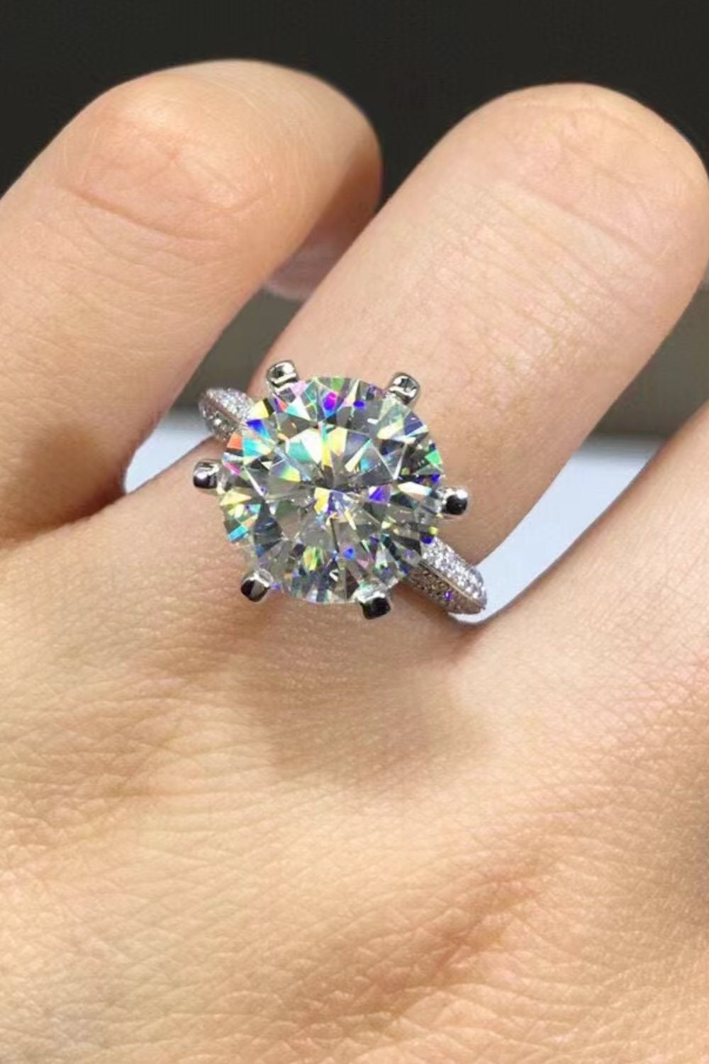 5 Carat Brilliant Round Cut Sparkala™ 6-Prong Ring (Platinum Over Pure Sterling Silver)