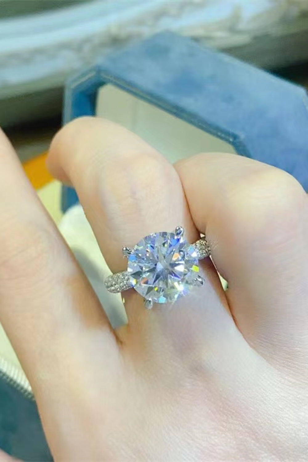 5 Carat Brilliant Round Cut Sparkala™ Platinum Over Pure Sterling Silver Ring