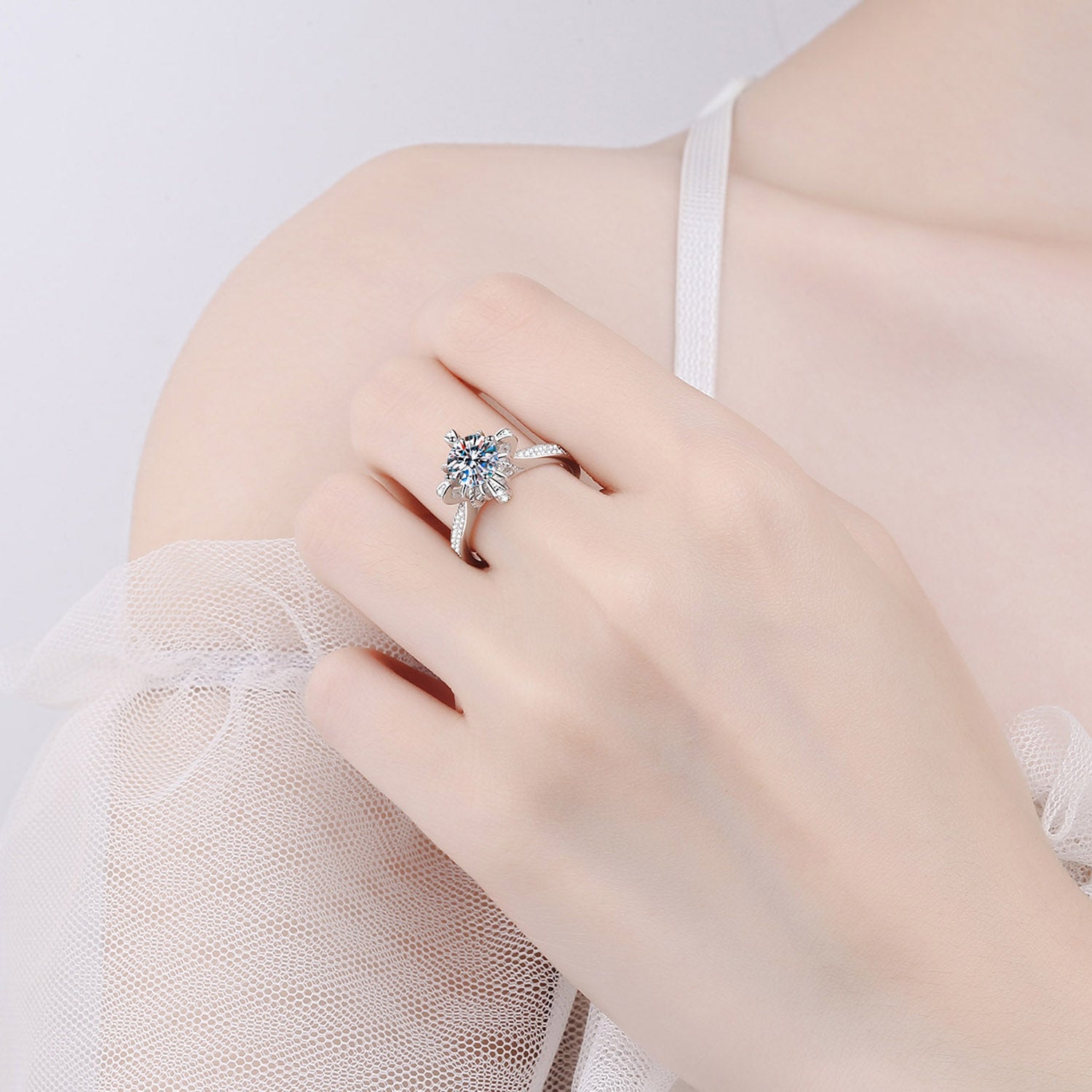 1 Carat Brilliant Round Cut Sparkala™ Pure Sterling Silver Ring