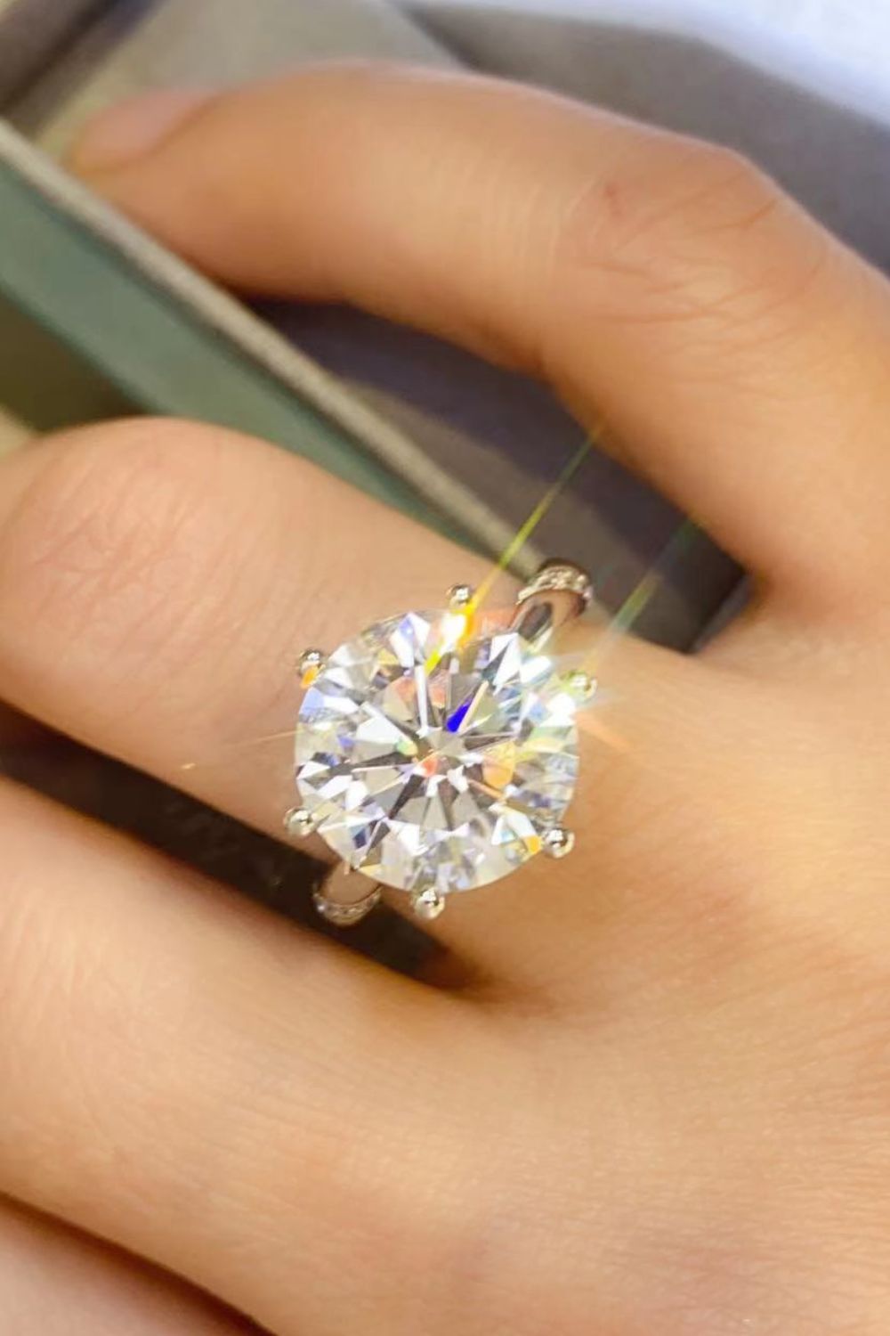 5 Carat Brilliant Round Cut Sparkala™ 6-Prong Ring (Platinum Over Pure Sterling Silver)