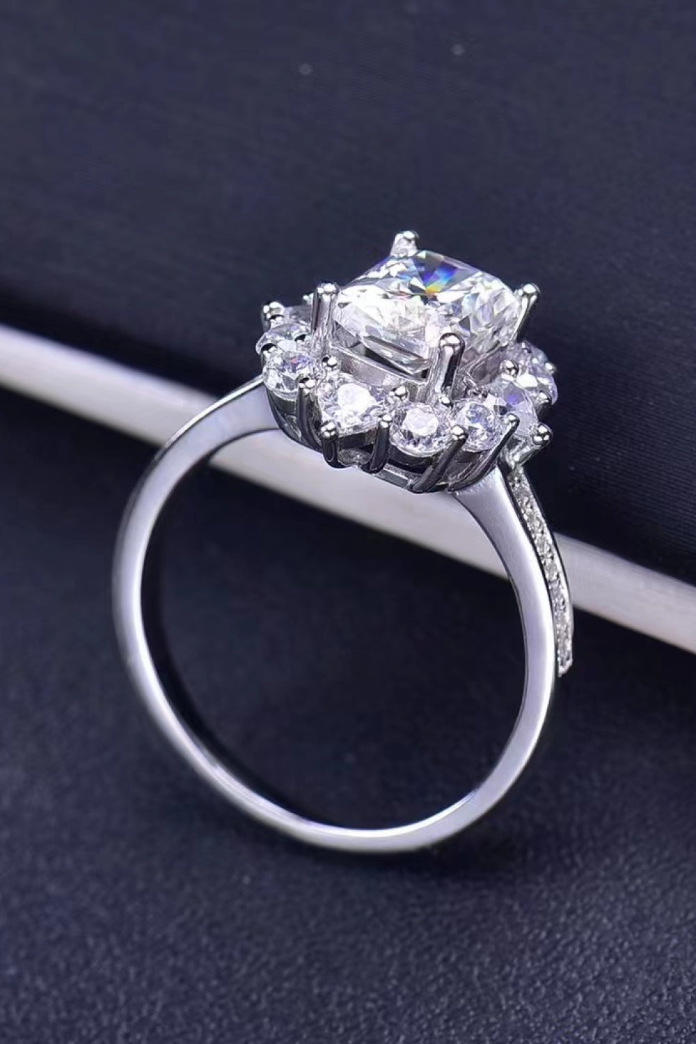 Need You Now 2 Carat Radiant-Cut Sparkala™ Ring (Platinum Over Pure Sterling Silver)
