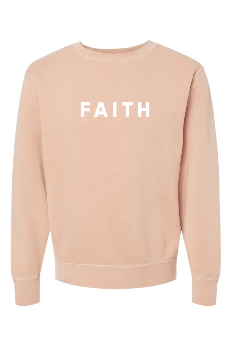Faith Unisex Pigment-Dyed Crewneck Sweatshirt