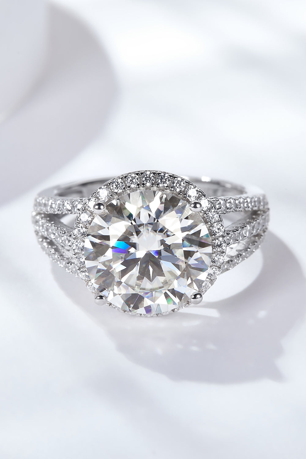 5 Carat Brilliant Round Cut Sparkala™ Split Shank Ring (Platinum Over Pure Sterling Silver)