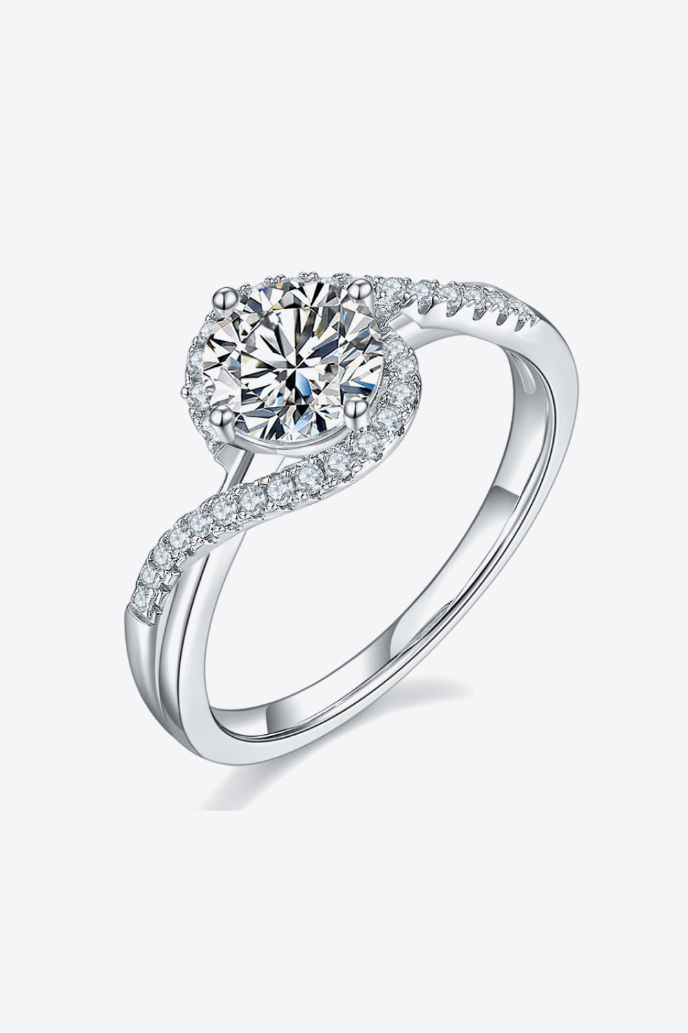 1 Carat Brilliant Round Cut Sparkala™ Crisscross 925 sterling silver Ring