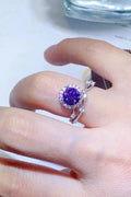 1 Carat Blue Brilliant Round Cut Sparkala™ Platinum Over Pure Sterling Silver Ring (Blue Or Purple)