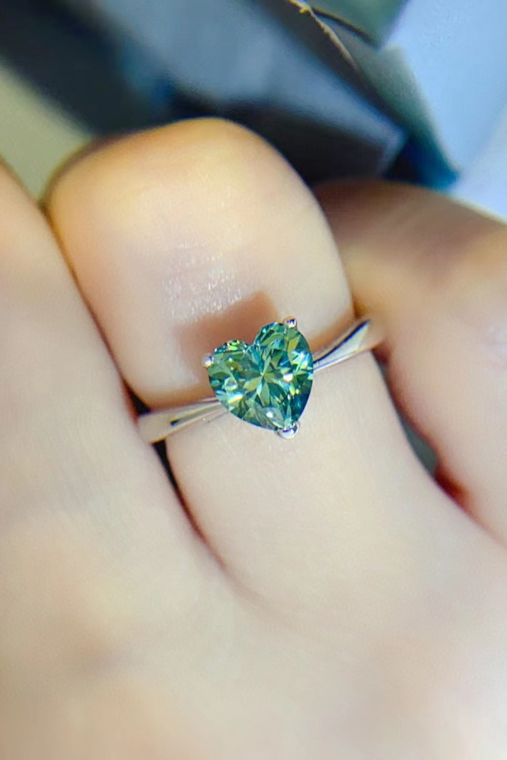 1 Carat Sparkala™ Heart Platinum Over Pure Sterling Silver Ring