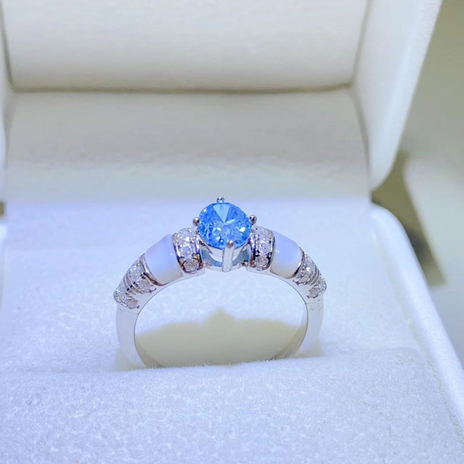 1 Carat Pink Oval-Cut Sparkala™ Pure Sterling Silver Ring