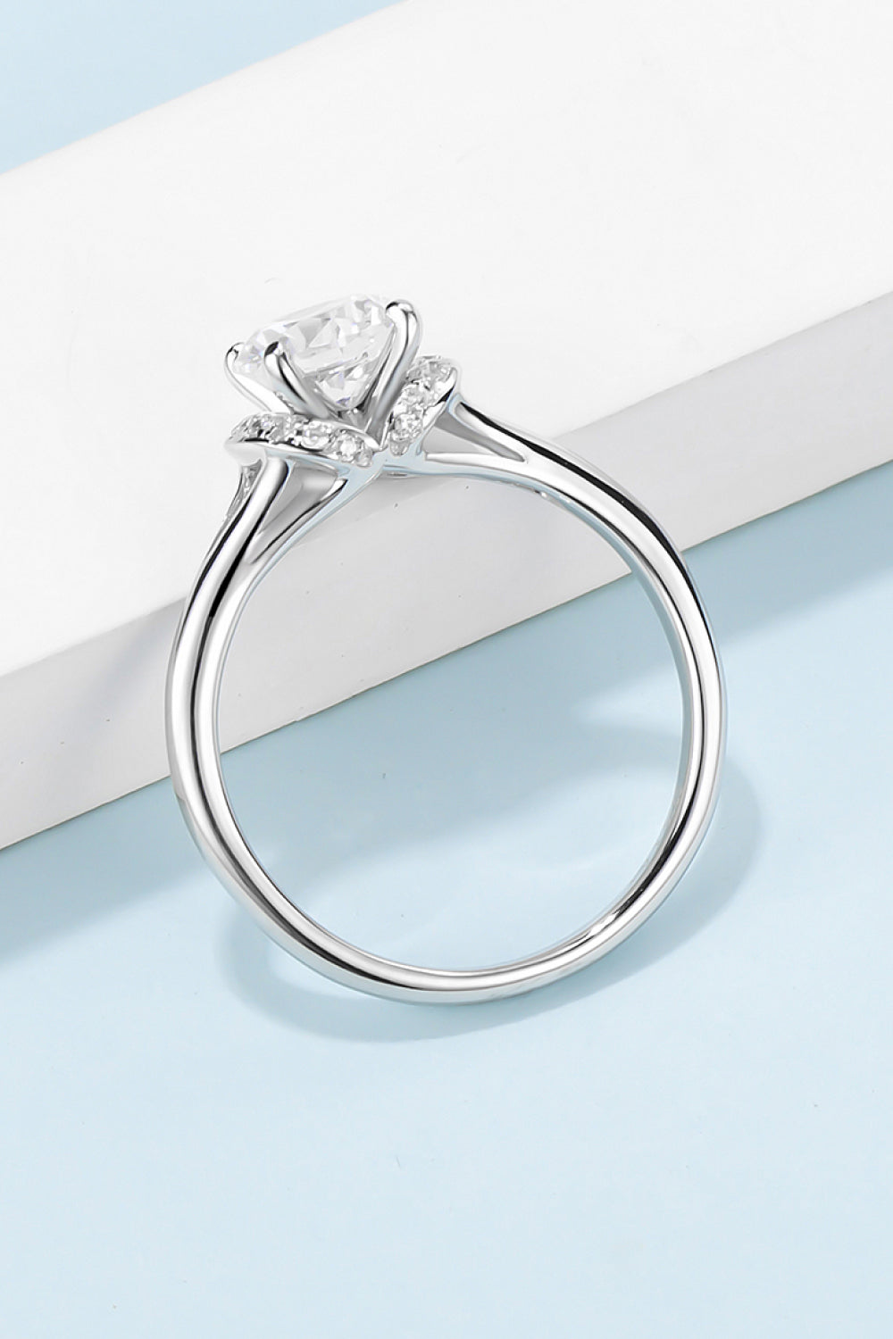 1 Carat Brilliant Round Cut Sparkala™ Platinum Over Pure Sterling Silver Split Shank Ring
