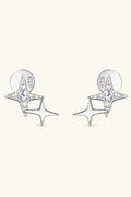 Sparkala™ Platinum-Plated 925 Sterling Silver Star Shape Earrings