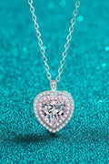 Rhodium-Plated Pure Sterling Silver 1 Carat Sparkala™ Heart Pendant Necklace