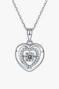 Sparkala™ Heart Pendant Necklace (Platinum-Plated Fine Silver)