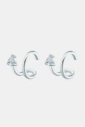 Sparkala™ Platinum-Plated 925 Sterling Silver Cuff Earrings
