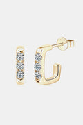 Sparkala™ Platinum-Plated 925 Sterling Silver Geometrical Huggie Earrings