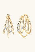 Sparkala™ Platinum-Plated 925 Sterling Silver Layered Earrings