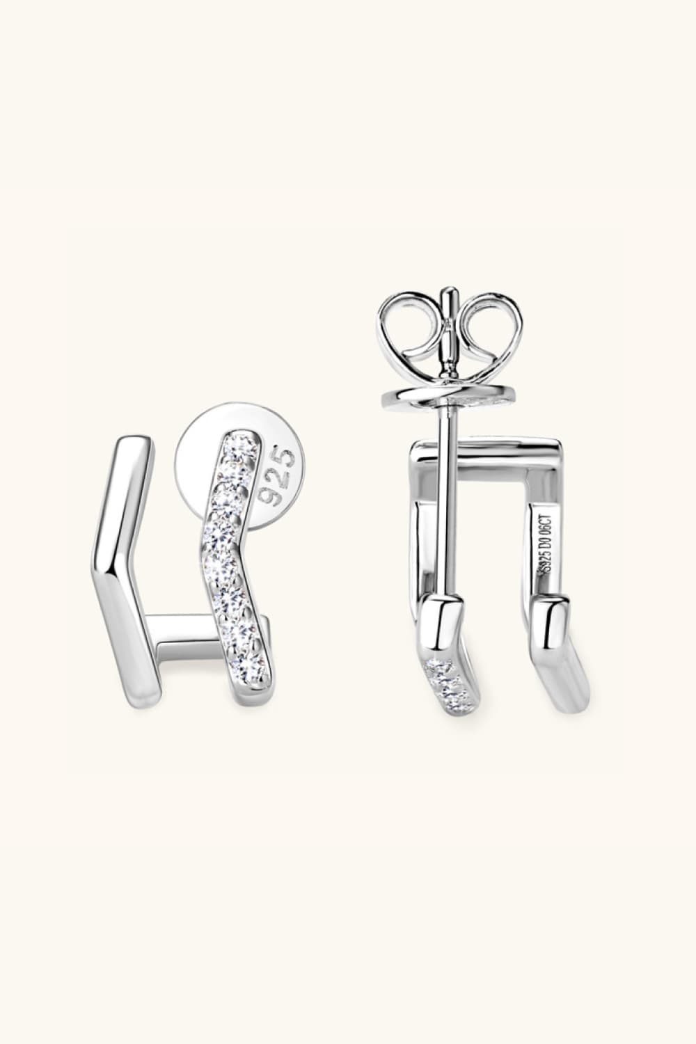 Sparkala™ Platinum-Plated 925 Sterling Silver Double-Layered Earrings