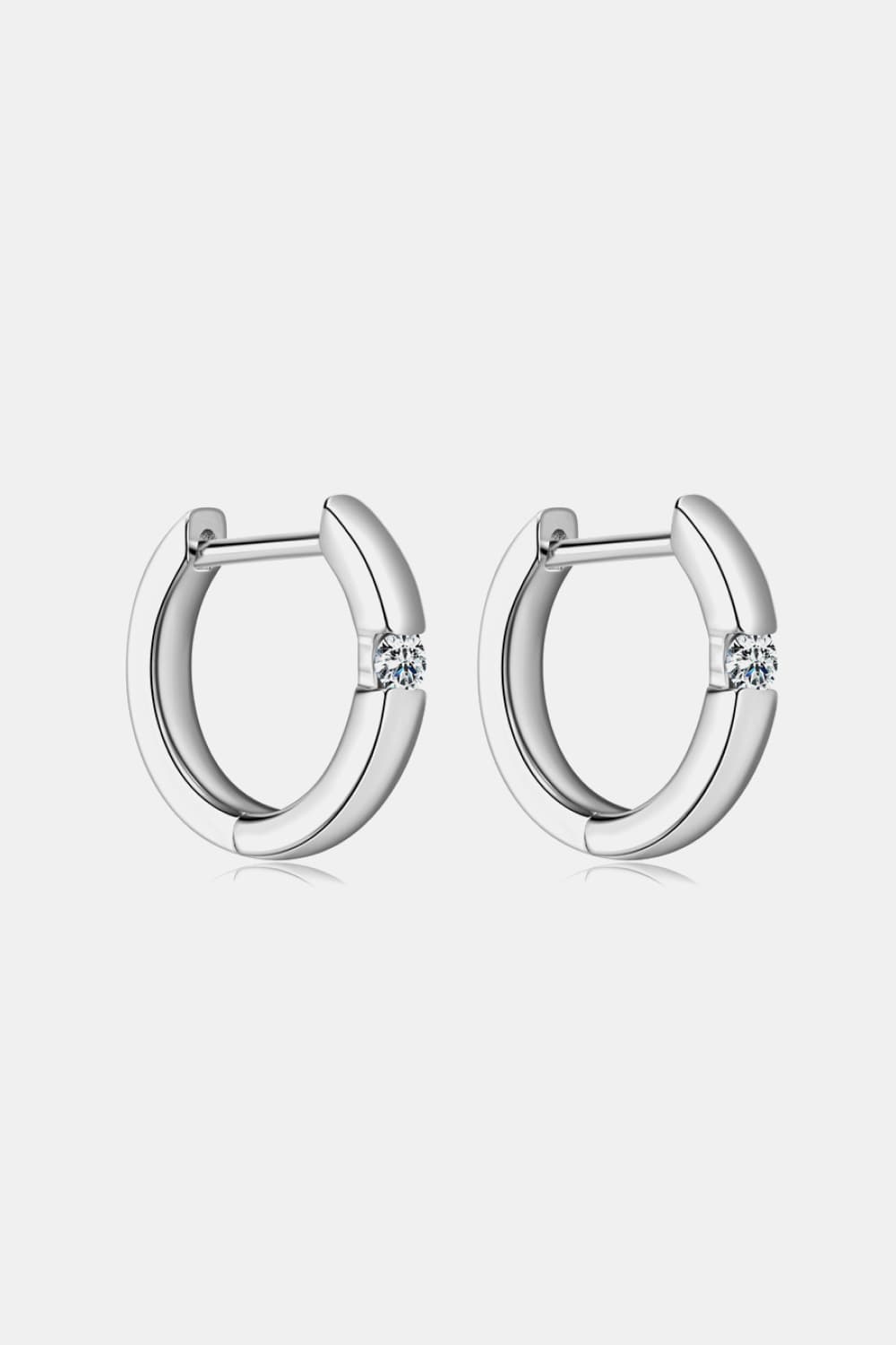 Sparkala™ Platinum-Plated 925 Sterling Silver Huggie Earrings