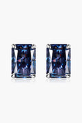 2 Carat Rectangle Sparkala™ 4-Prong Stud Earrings (Platinum-Plated Fine Silver)