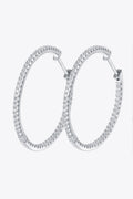 Adored Inlaid Sparkala™ 925 Sterling Silver Hoop Earrings (Platinum-Plated Fine Silver)