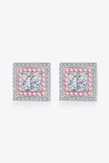 Sparkala™ Square Stud Earrings (Platinum-Plated Fine Silver)