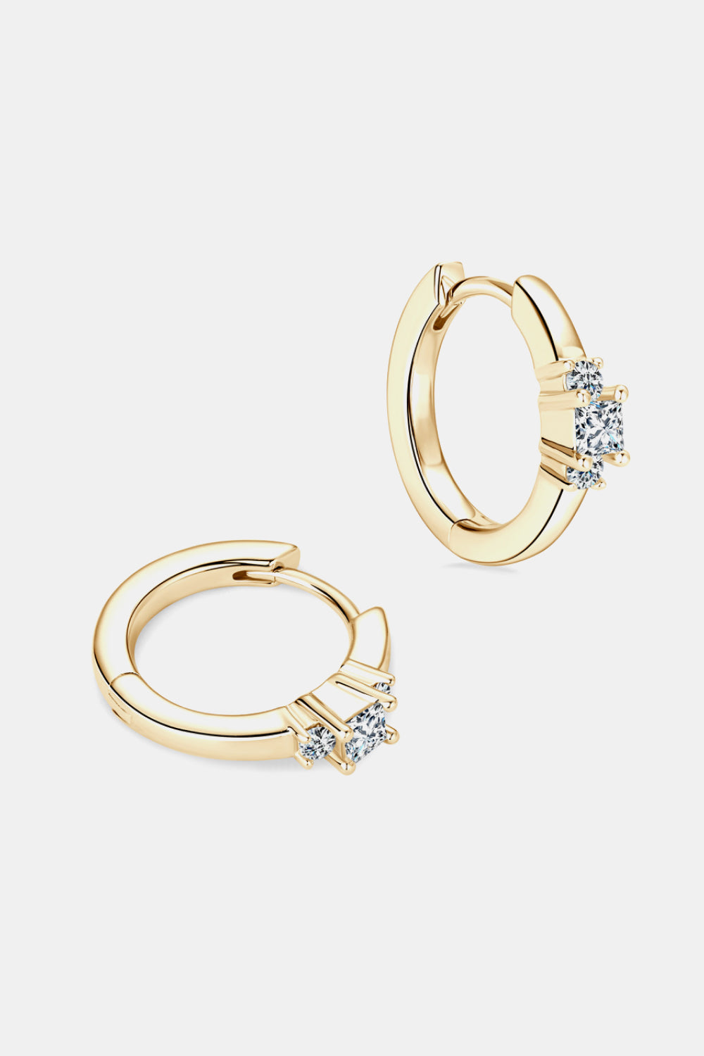 Sparkala™ Platinum-Plated 925 Sterling Silver Huggie Earrings